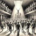 Pencil,Sketch,Artistic,Image,Of,Prisoners,Freedom,From,Prison