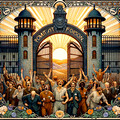 Art,Nouveau,Artistic,Image,Of,Prisoners,Freedom,From,Prison