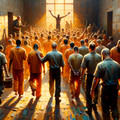 Oil,Painting,Artistic,Image,Of,Prisoners,Freedom,From,Prison